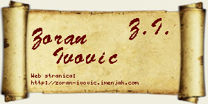 Zoran Ivović vizit kartica